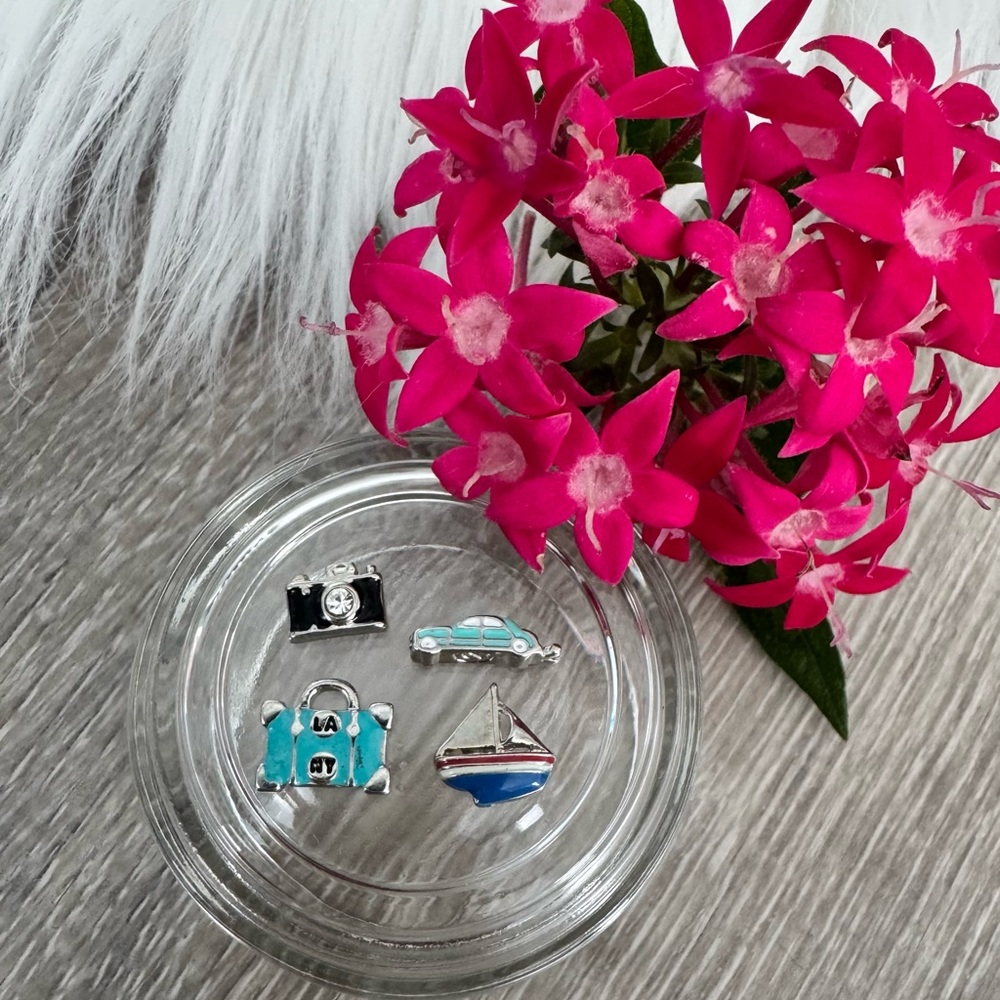 🎥⛵️Origami Owl 4 Charms…Sail Boat, Car, camera & Suitcase
